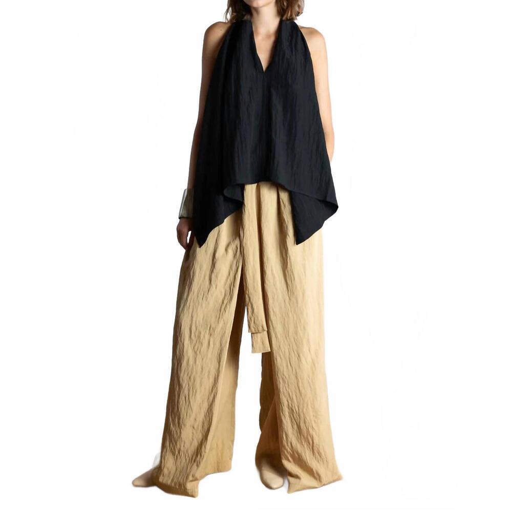 NEW PSOPHIA asymmetrical fluid top with uneven hem in black